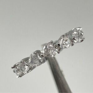 Stunning Trendy Heart Cut Eternity Band White Diamond CZ Silver Plated Ring